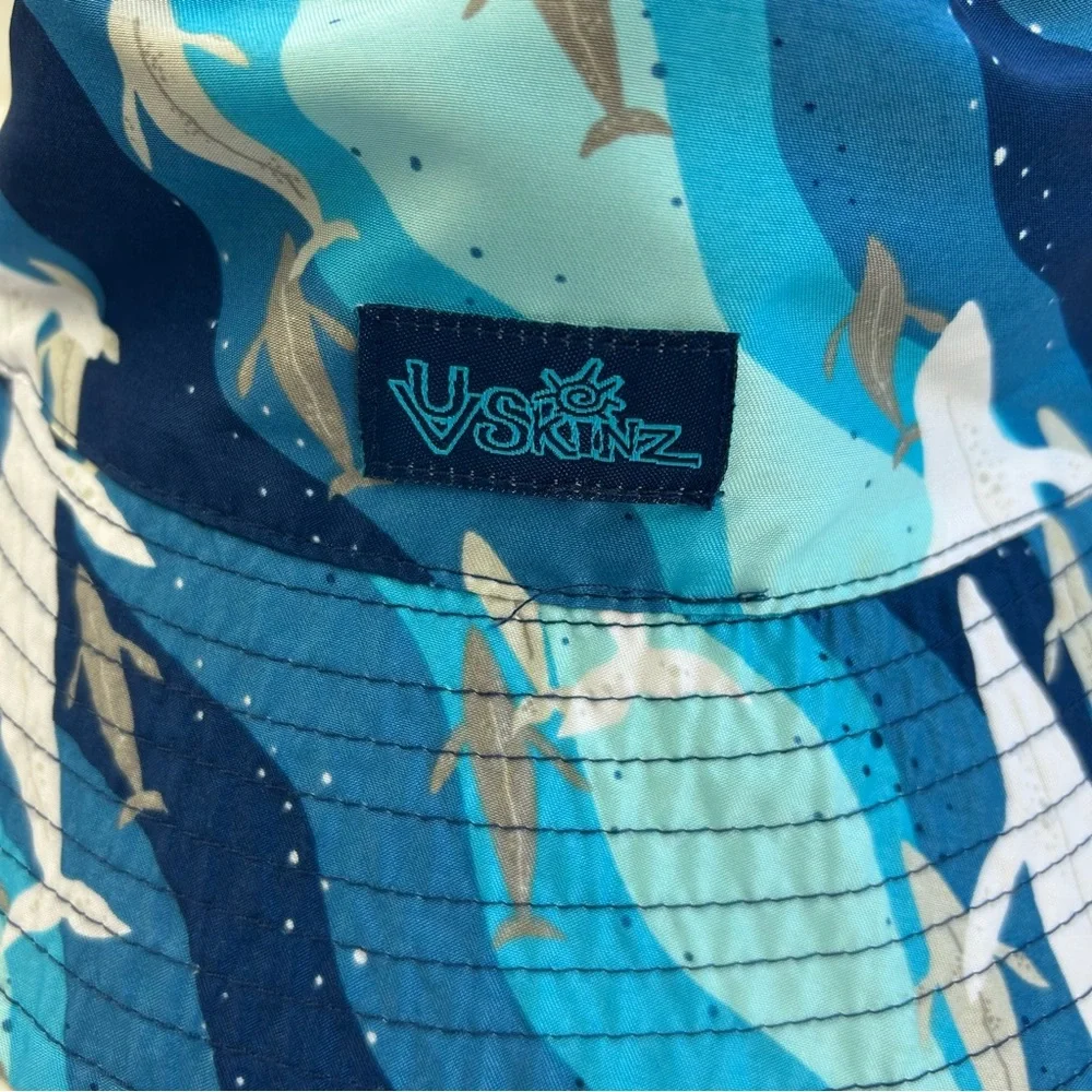 NEW UV Skinz Reversible Blue Shark Bucket Hat UPF50+ Vacation Boys SZ 6 Unisex